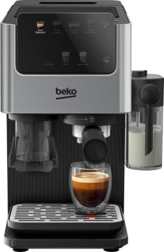 Beko CED7524X Espresso Machine with Integrated Grinder and Milk Cup - Silver