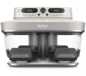 Ninja DD102UKIV2 Dual Zone 8-in-1 Function Glass Air Fryer - Bone
