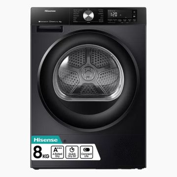 Hisense 3S Series DH3S802BB3 WiFi-enabled 8kg Heat Pump Tumble Dryer - Black