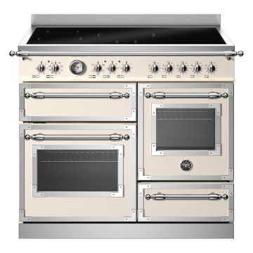 Bertazzoni HER105I3EAVT2 Heritage Series XG 100cm Induction Range Cooker, Triple Oven - Ivory