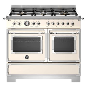 Bertazzoni HER106L2EAVT2 Heritage Series 100cm Dual Fuel Range Cooker, Double Oven - Ivory