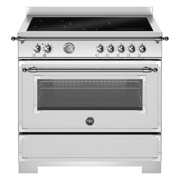 Bertazzoni HER95I1EXT2 Heritage Series 90cm Induction Range Cooker, Single Oven - Stainless Steel