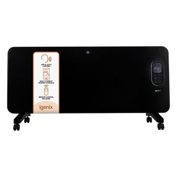 Igenix 2000W Wi-Fi Enabled Panel Heater With Amazon Alexa Black - IG9520BLWIFI