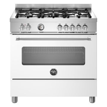 Bertazzoni MAS95C1EBIC Master Series 90cm Dual Fuel Range Cooker, Single Oven - Pure White