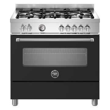 Bertazzoni MAS95C1ENEC Master Series 90cm Dual Fuel Range Cooker, Single Oven - Matt Black