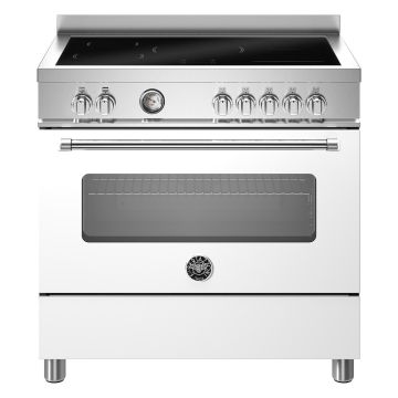 Bertazzoni MAS95I1EBIC2 Master Series 90cm Induction Range Cooker, Single Oven - Pure White