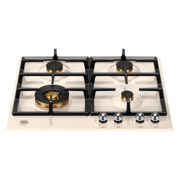 Bertazzoni P604LHERAX Heritage Series 60cm Gas Hob with Wok Burner - Ivory/Chrome