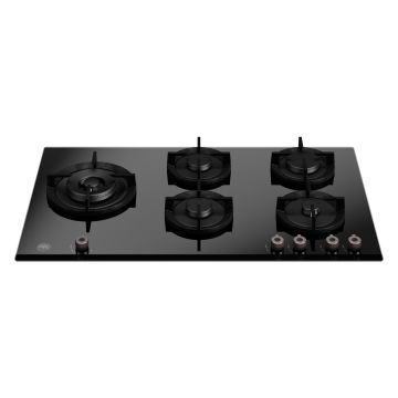 Bertazzoni P905LPROGNE Professional Series 90cm Gas on Glass Hob with Left Wok Burner - Black Glass