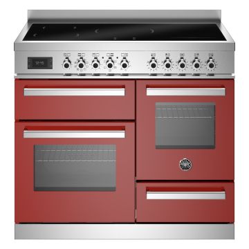 Bertazzoni PRO105I3EROT2 Professional Series XG 100cm Induction Range Cooker, Triple Oven - Gloss Red