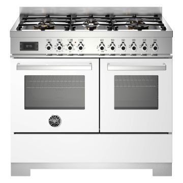 Bertazzoni PRO106L2EBIT2 Professional Series 100cm Dual Fuel Range Cooker, Double Oven - Gloss White
