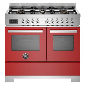 Bertazzoni PRO106L2EROT2 Professional Series 100cm Dual Fuel Range Cooker, Double Oven - Gloss Red