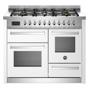 Bertazzoni PRO116L3EBIT2 Professional Series XG 110cm Dual Fuel Range Cooker, Triple Oven - Gloss White