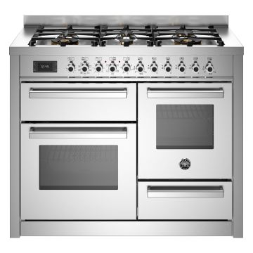 Bertazzoni PRO116L3EXT2 Professional Series XG 110cm Dual Fuel Range Cooker, Triple Oven - Stainless Steel