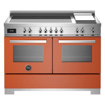 Bertazzoni PRO125I2EART2 Professional Series 120cm Induction Range Cooker, Double Oven & Griddle - Gloss Orange