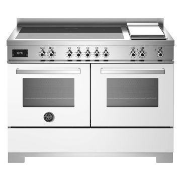 Bertazzoni PRO125I2EBIT2 Professional Series 120cm Induction Range Cooker, Double Oven & Griddle - Gloss White