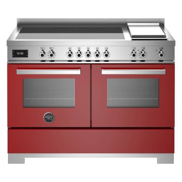 Bertazzoni PRO125I2EROT2 Professional Series 120cm Induction Range Cooker, Double Oven & Griddle - Gloss Red