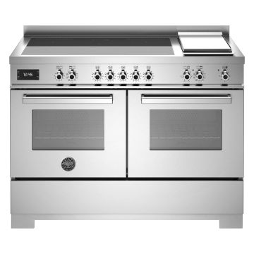 Bertazzoni PRO125I2EXT2 Professional Series 120cm Induction Range Cooker, Double Oven & Griddle - Stainless Steel