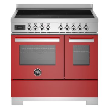 Bertazzoni PRO95I2EROT2 Professional Series 90cm Induction Range Cooker, Double Oven - Gloss Red