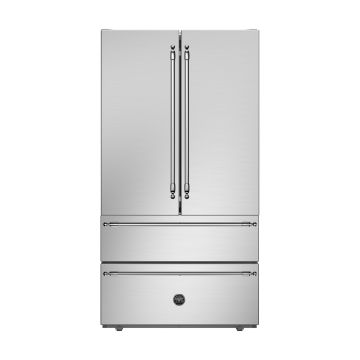 Bertazzoni REF904FFNXTCHERPACK 90cm Freestanding French Door American Fridge Freezer, Heritage Series Handles - Stainless Steel