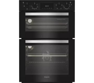 Hotpoint DIH 10D B 59.4cm Built In Electric Fan Double Oven - Black - DIH10DB