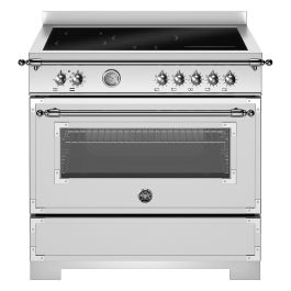 Bertazzoni HER95I1EXT2 Heritage Series 90cm Induction Range Cooker, Single Oven - Stainless Steel