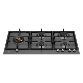 Bertazzoni P905LHERNE Heritage Series 90cm Gas Hob with Left Wok Burner - Matt Black