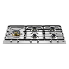 Bertazzoni PM365S0X Professional Series 90cm Segmented Gas Hob 5 burners left hand wok Burner - Stainless Steel