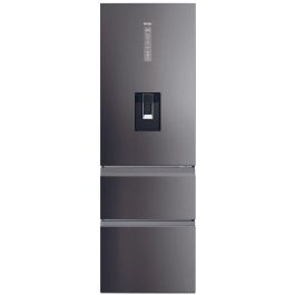 Haier HTW5618EWMP 59.5cm 60/40 Frost Free Fridge Freezer - Dark Inox