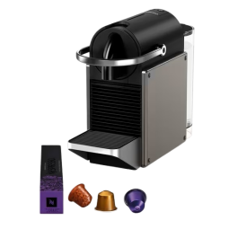 Nespresso Pixie Coffee Machine by Krups, Titanium XN306T40