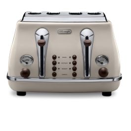 De'Longhi 4 Slice Icona Vintage Toaster Beige - DL4316