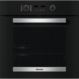 Miele H 2465 BP 59.5cm Built In Electric Single Oven - Black & Stainless Steel - H2465BP