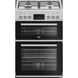 Beko EDG6231W 60cm Double Oven Gas Cooker with Gas Hob - White