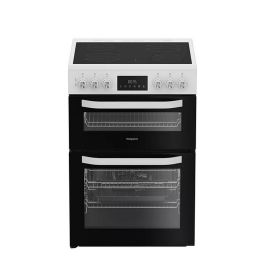 Hotpoint HDE6VDW 60cm Double Electric Ceramic Cooker - White