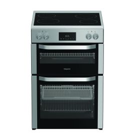 Hotpoint HDME6VDC2AX 60cm Double Oven Electric Cooker with Ceramic Hob - Stainless Steel