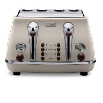 De'Longhi 4 Slice Icona Vintage Toaster Beige - DL4316