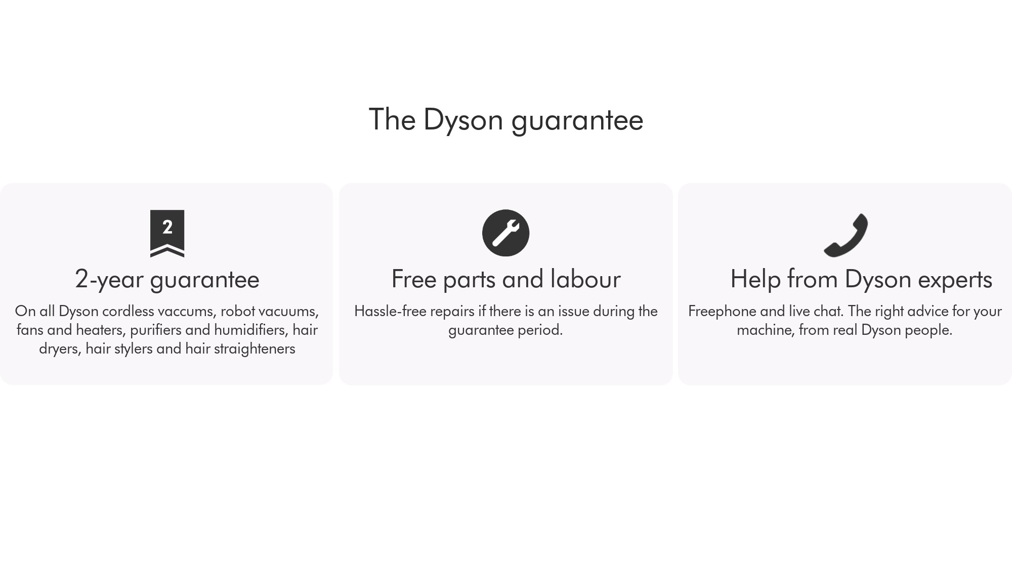 The Dyson guarantee