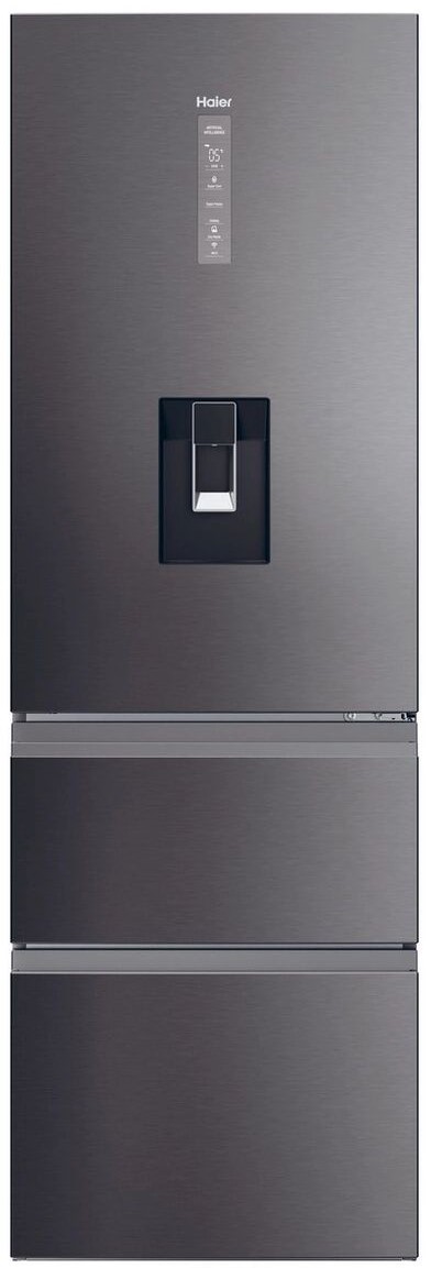 Haier HTW5618EWMP 59.5cm 60/40 Frost Free Fridge Freezer - Dark Inox