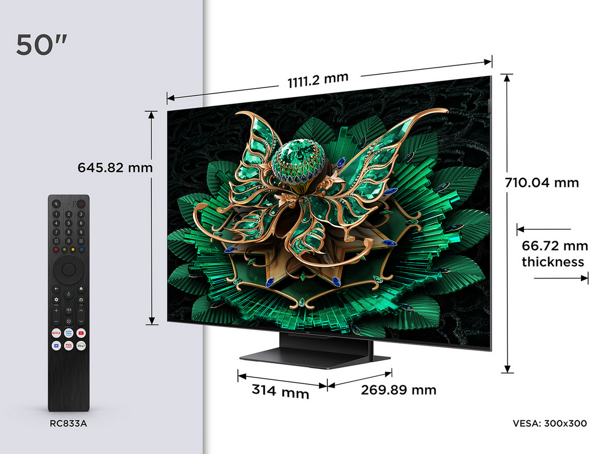 TCL 50C7K-UK 50" 4K QD-Mini LED HDR Google TV