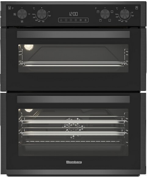 Blomberg ROTN9202DX 59.4cm Built-Under Electric Double Oven - Dark Steel