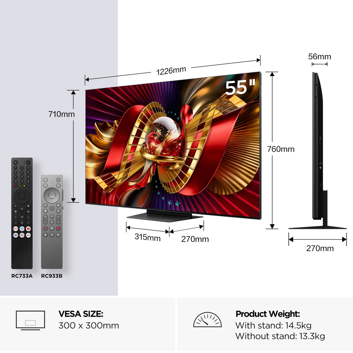 TCL 55C8L-UK 55" 4K SQD-Mini LED HDR Google TV