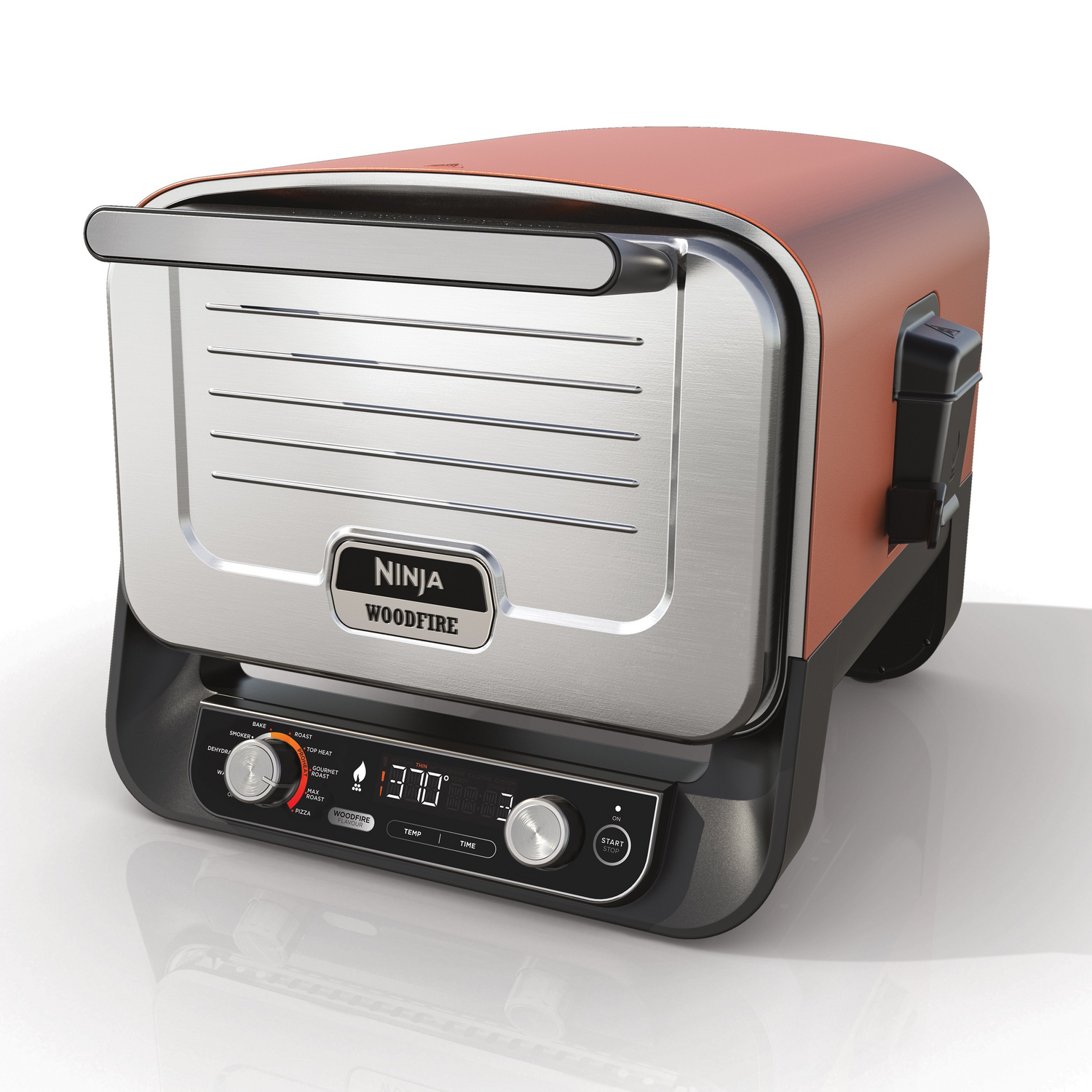 Ninja OO101UK Ninja Woodfire Outdoor Oven- Artisan Pizza Maker and BBQ Smoker - Terracotta/Steel
