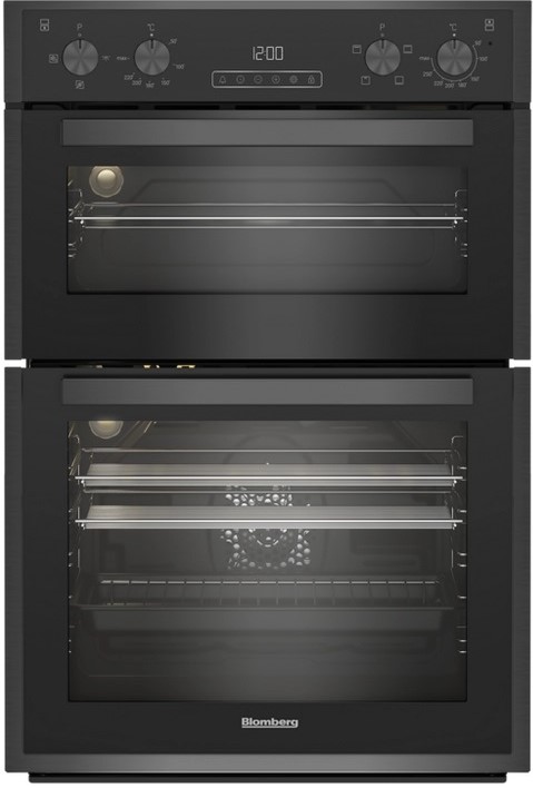 Blomberg RODN9202DX 59.4cm Built In Electric Double Oven - Dark Steel