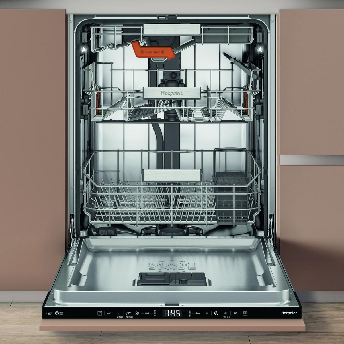 Hotpoint H8IB15M4TS Integrated Dishwasher with Maxi Space - 15 Place Settings - H8IB15M4TSUK