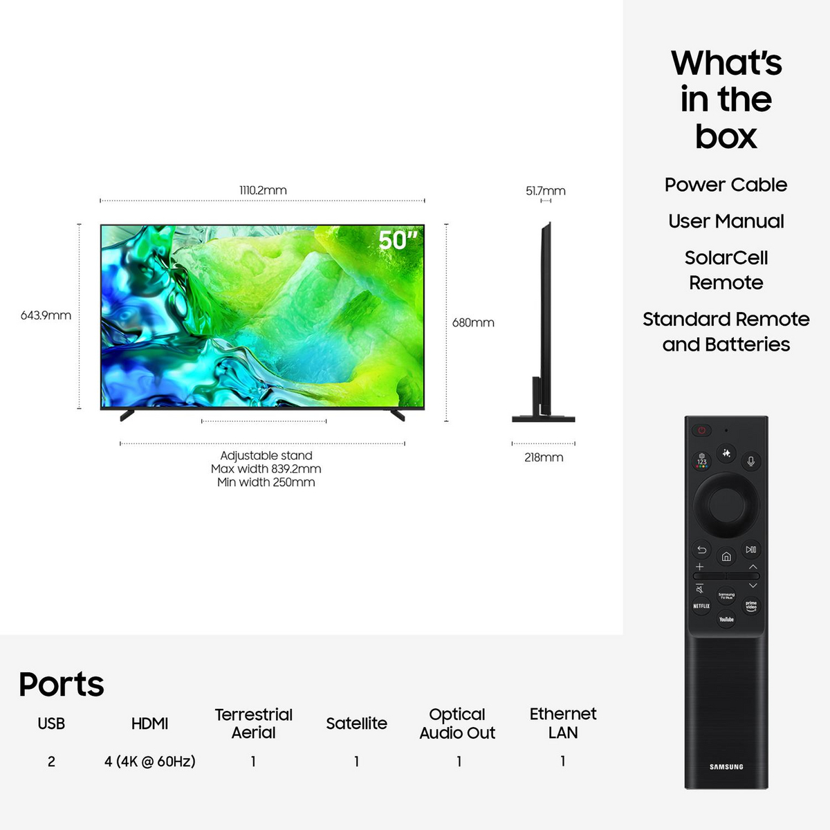 Samsung QE50QN80HAUXXU 50" 4K Neo QLED Vision AI Smart TV