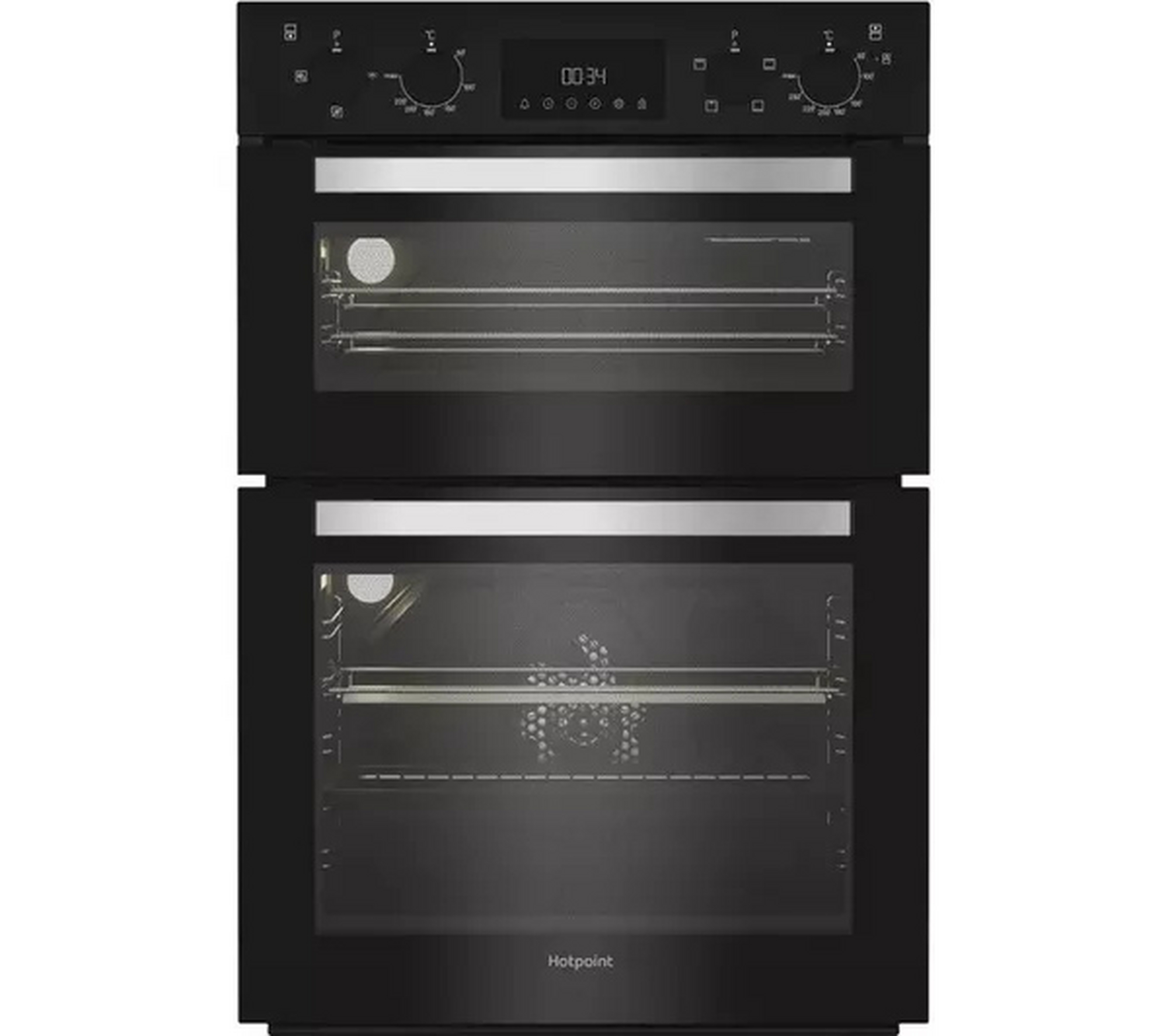 Hotpoint DIH 10D B 59.4cm Built In Electric Fan Double Oven - Black - DIH10DB